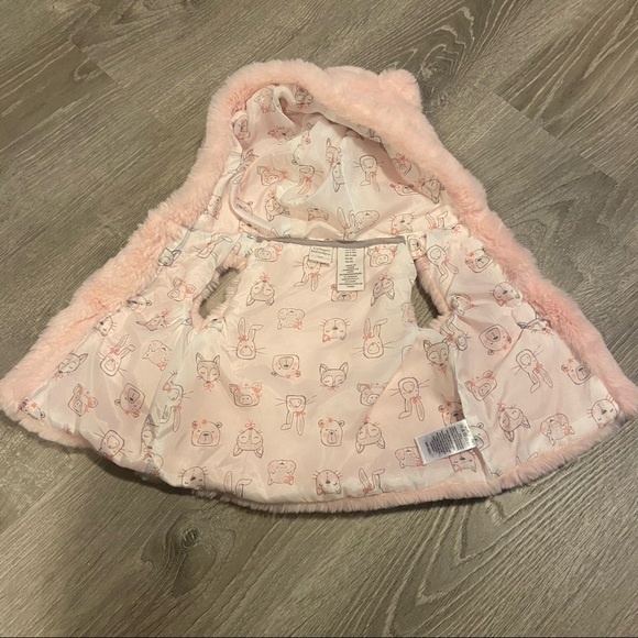 Catherine Malandrino pink baby girl toggle bunny vest with ears & tail size 3-6M - Picture 5 of 7